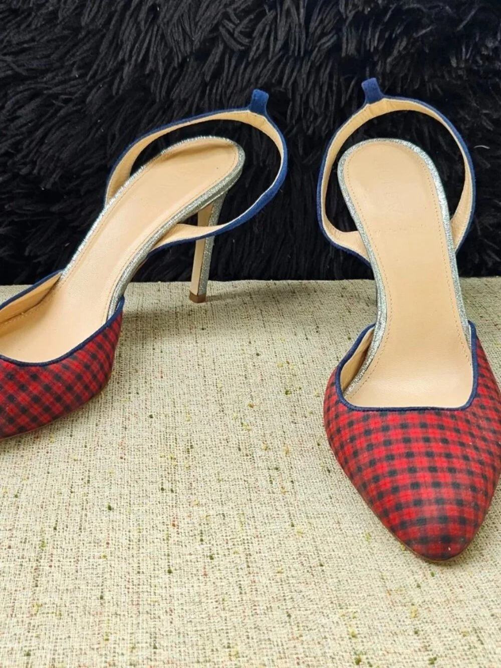 J.Crew Women Heels Pump Shoes Fabric Upper Sandal Made in Italy Size 7